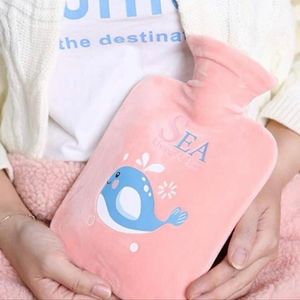 ❤️Hot water bag with cartoon plush cover
